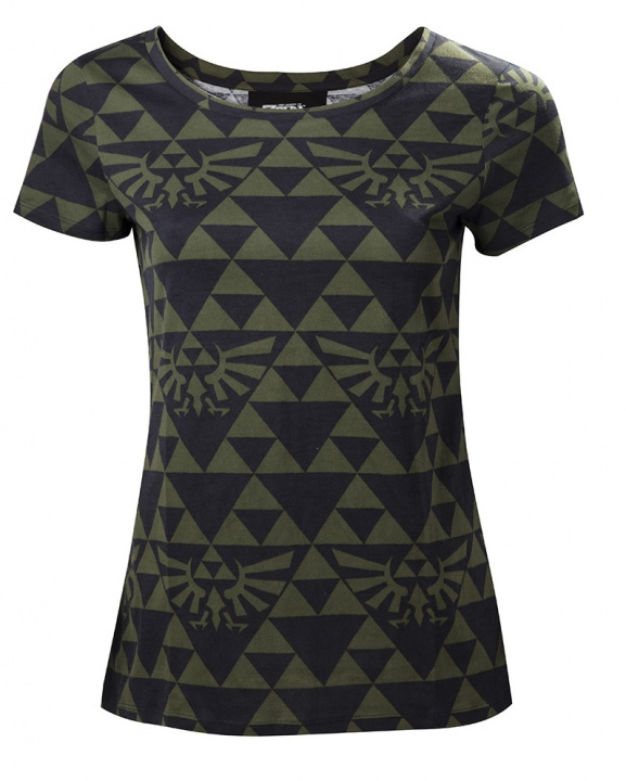 Zelda - Grøn Sort Hyrule Dame T-shirt, S i gruppen SPORT, FRITID & HOBBY / Accessories / T-shirts hos TP E-commerce Nordic AB (A22169)
