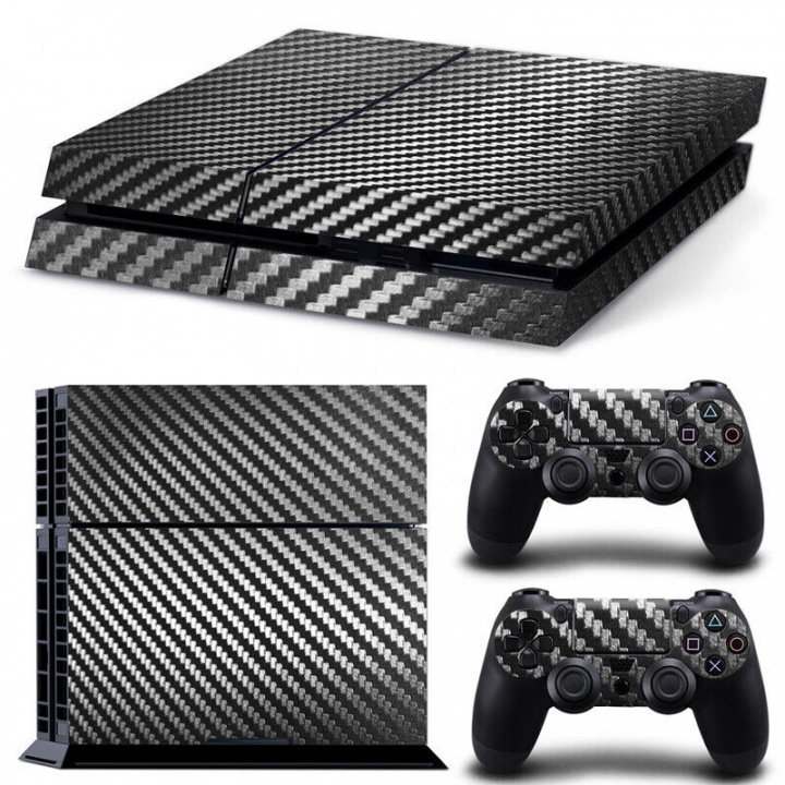 Kulfiberlignende PS4-skal, sort i gruppen HJEMMEELEKTRONIK / Spilkonsoller og tilbehør / Sony PlayStation 4 / Tilbehør hos TP E-commerce Nordic AB (A22284)