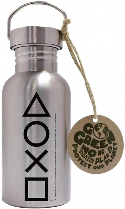 GB Eye Stålflaska med PlayStation-symboler 500ml i gruppen SPORT, FRITID & HOBBY / Friluftsliv / Termokander & vandflasker hos TP E-commerce Nordic AB (A22369)