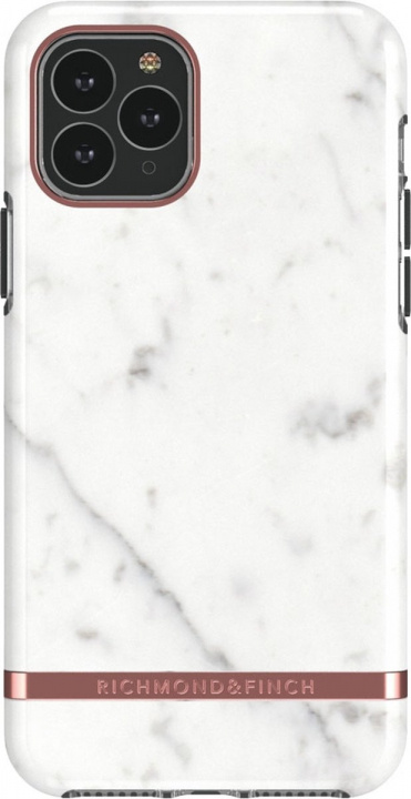 Richmond & Finch iPhone 12/12 Pro Freedom Case, White Marble, Rosegold i gruppen SMARTPHONES & TABLETS / Mobil Beskyttelse / Apple / iPhone 12 / Cover hos TP E-commerce Nordic AB (A22387)