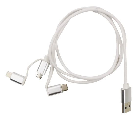 Cable USB-A - 3in1, MicroUSB, Lightning, USB-C, 1m i gruppen SMARTPHONES & TABLETS / Opladere og kabler / Kabler / Kabler Lightning hos TP E-commerce Nordic AB (A22391)