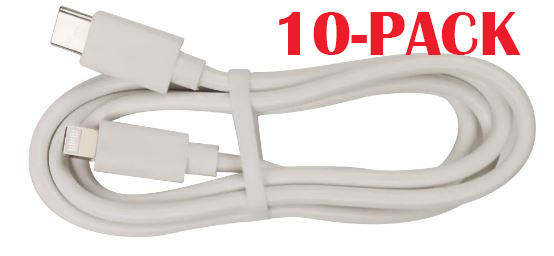 10-PACK Kabel USB-C - Lightning, 2,4A, 1m, hvid i gruppen SMARTPHONES & TABLETS / Opladere og kabler / Kabler / Kabler Lightning hos TP E-commerce Nordic AB (A22392PKT10)
