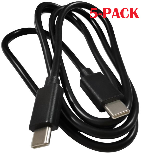 5-PACK Cable USB-C - USB-C, 3A, 1m, Black i gruppen SMARTPHONES & TABLETS / Opladere og kabler / Kabler / Kabler Type C hos TP E-commerce Nordic AB (A22401PKT5)