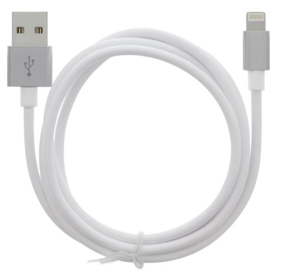 Cable USB-A - Lightning 2.4A, 1m, White i gruppen SMARTPHONES & TABLETS / Opladere og kabler / Kabler / Kabler Lightning hos TP E-commerce Nordic AB (A22404)