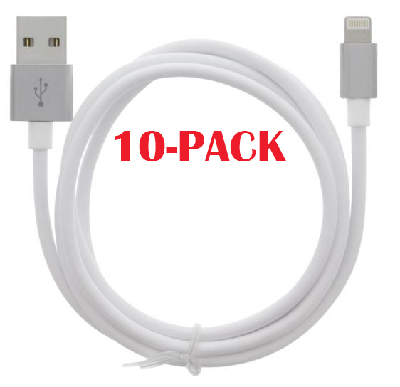 10-PACK Cable USB-A - Lightning 2.4A, 1m, White i gruppen SMARTPHONES & TABLETS / Opladere og kabler / Kabler / Kabler Lightning hos TP E-commerce Nordic AB (A22404PKT10)