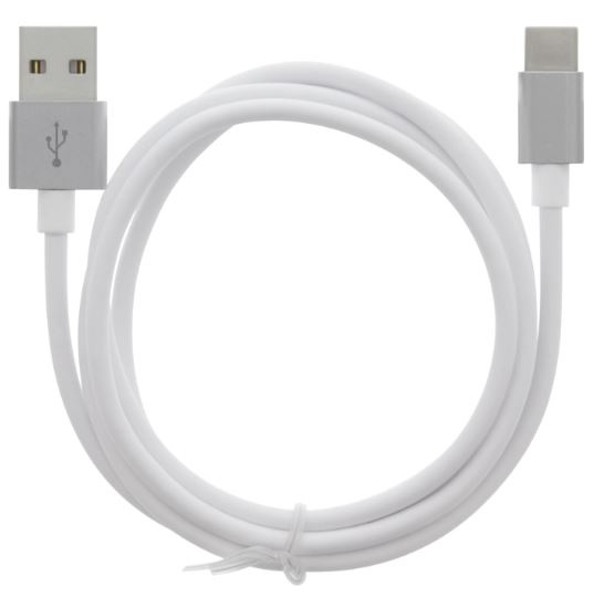 Cable USB-A - USB-C 2.4A, 1m, White i gruppen SMARTPHONES & TABLETS / Opladere og kabler / Kabler / Kabler Type C hos TP E-commerce Nordic AB (A22405)