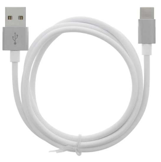 Kabel USB-A - USB-C 2.4A, 1 m, hvid i gruppen SMARTPHONES & TABLETS / Opladere og kabler / Kabler / Kabler Type C hos TP E-commerce Nordic AB (A22405)