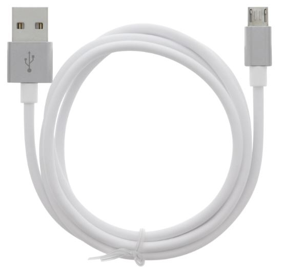 Cable USB-A - MicroUSB 2.4A, 1m, White i gruppen SMARTPHONES & TABLETS / Opladere og kabler / Kabler / Kabler microUSB hos TP E-commerce Nordic AB (A22406)