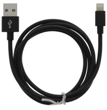 Cable USB-A - Lightning 2.4A, 1m, Black i gruppen SMARTPHONES & TABLETS / Opladere og kabler / Kabler / Kabler Lightning hos TP E-commerce Nordic AB (A22407)