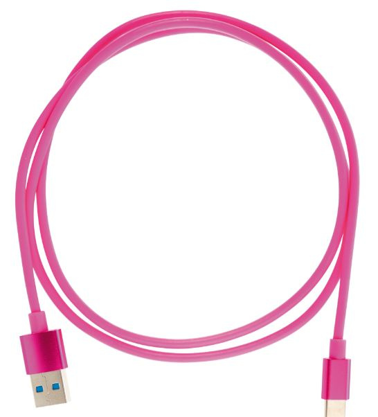 Cable USB-A - USB-C 2.4A, 1m, Pink i gruppen SMARTPHONES & TABLETS / Opladere og kabler / Kabler / Kabler Type C hos TP E-commerce Nordic AB (A22411)