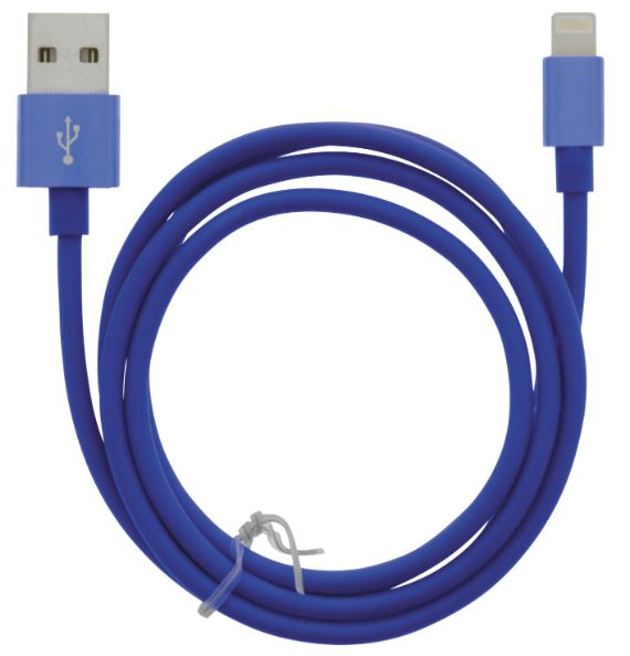 Cable USB-A - Lightning 2.4A, 1m, Blue i gruppen SMARTPHONES & TABLETS / Opladere og kabler / Kabler / Kabler Lightning hos TP E-commerce Nordic AB (A22413)