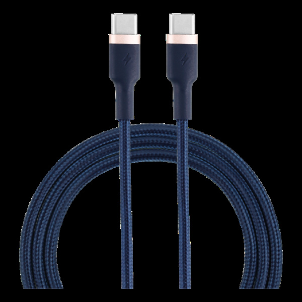 EPZI USB-C til USB-C-kabel, 60W, flettet, 1 m - marineblå i gruppen SMARTPHONES & TABLETS / Opladere og kabler / Kabler / Kabler Type C hos TP E-commerce Nordic AB (A22562)