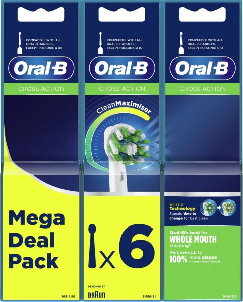 Oral-B Cross Action 6-pack i gruppen SKØNHED & HELSE / Oral pleje / Tilbehør til elektriske tandbørster hos TP E-commerce Nordic AB (A22894)