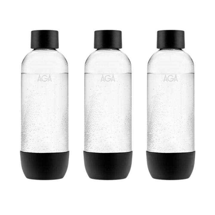 3-pack AGA AQVIA PET-flaska, 1L, Svart i gruppen HJEM, HUS & HAVE / Husholdningsapparater / Vand & Juice / Kulsyremaskiner / Tilbehør hos TP E-commerce Nordic AB (A22959PKT)