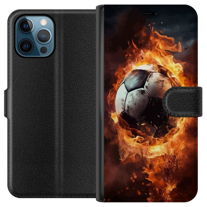 Tegnebogsetui til Apple iPhone 12 Pro med Fodbold motiv i gruppen SMARTPHONES & TABLETS / Mobil Beskyttelse / Apple / iPhone 12 hos TP E-commerce Nordic AB (A50291)
