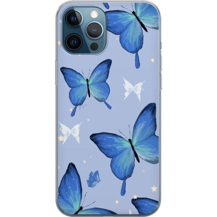 Mobilcover til Apple iPhone 12 Pro med Blå sommerfugle motiv i gruppen SMARTPHONES & TABLETS / Mobil Beskyttelse / Apple / iPhone 12 hos TP E-commerce Nordic AB (A50313)