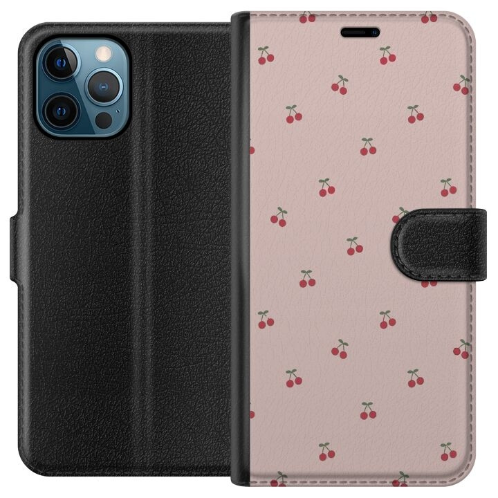 Tegnebogsetui til Apple iPhone 12 Pro Max med Kirsebær motiv i gruppen SMARTPHONES & TABLETS / Mobil Beskyttelse / Apple / iPhone 12 Pro hos TP E-commerce Nordic AB (A50331)