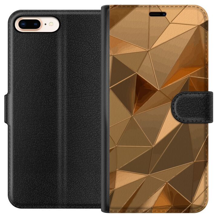 Tegnebogsetui til Apple iPhone 7 Plus med 3D Guld motiv i gruppen SMARTPHONES & TABLETS / Mobil Beskyttelse / Apple / iPhone 7 Plus hos TP E-commerce Nordic AB (A51455)