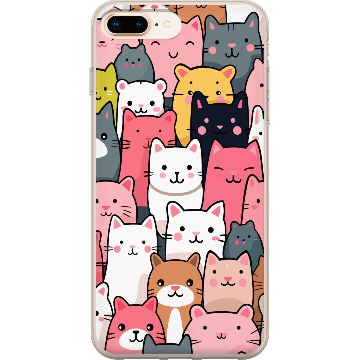 Mobilcover til Apple iPhone 7 Plus med Katte mønster motiv i gruppen SMARTPHONES & TABLETS / Mobil Beskyttelse / Apple / iPhone 7 Plus hos TP E-commerce Nordic AB (A51466)