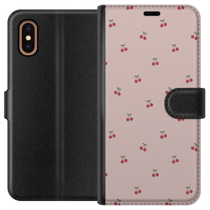Tegnebogsetui til Apple iPhone XS Max med Kirsebær motiv i gruppen SMARTPHONES & TABLETS / Mobil Beskyttelse / Apple / iPhone XS Max hos TP E-commerce Nordic AB (A51924)