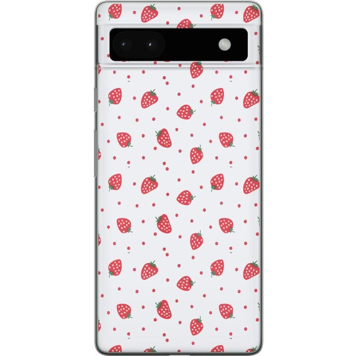 Mobilcover til Google Pixel 6a med Jordbær motiv i gruppen SMARTPHONES & TABLETS / Mobil Beskyttelse / Google hos TP E-commerce Nordic AB (A52150)