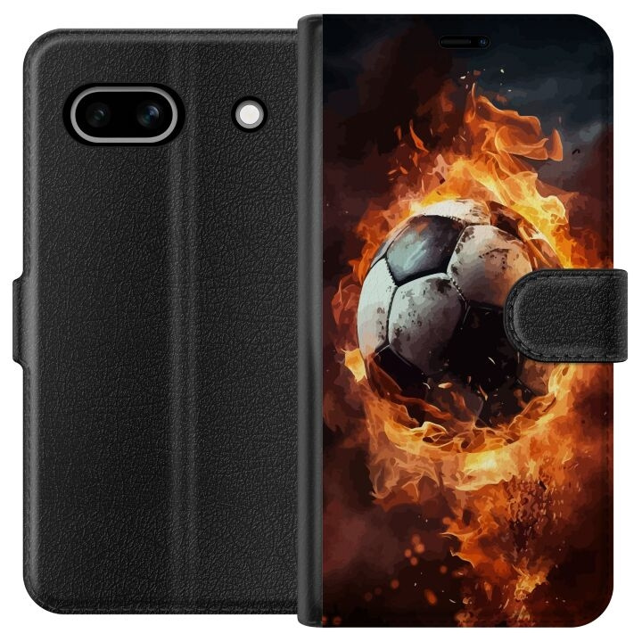 Tegnebogsetui til Google Pixel 7a med Fodbold motiv i gruppen SMARTPHONES & TABLETS / Mobil Beskyttelse / Google hos TP E-commerce Nordic AB (A52235)