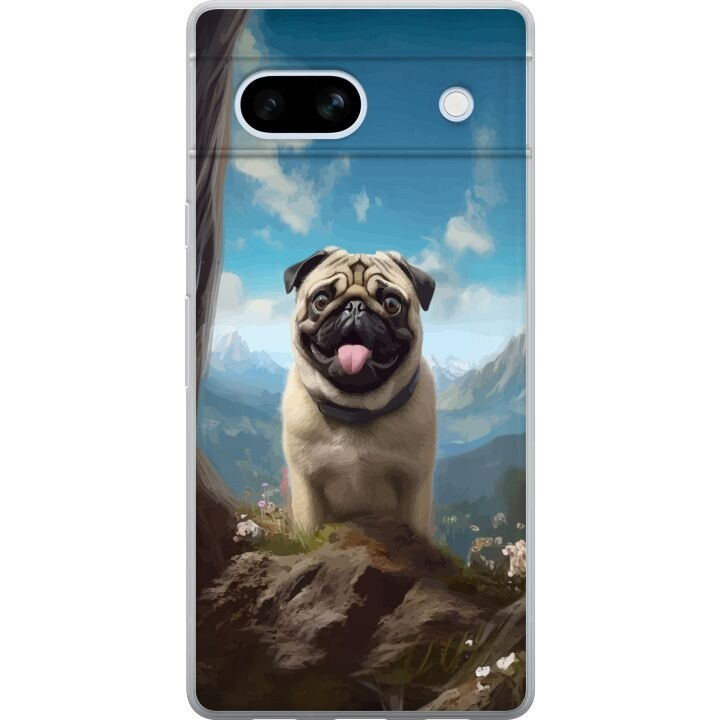 Mobilcover til Google Pixel 7a med Glad Hund motiv i gruppen SMARTPHONES & TABLETS / Mobil Beskyttelse / Google hos TP E-commerce Nordic AB (A52259)