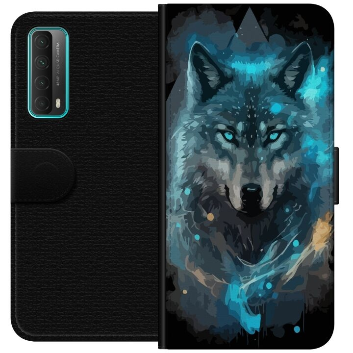 Tegnebogsetui til Huawei P smart 2021 med Ulve motiv i gruppen SMARTPHONES & TABLETS / Mobil Beskyttelse / Huawei/Honori hos TP E-commerce Nordic AB (A52678)