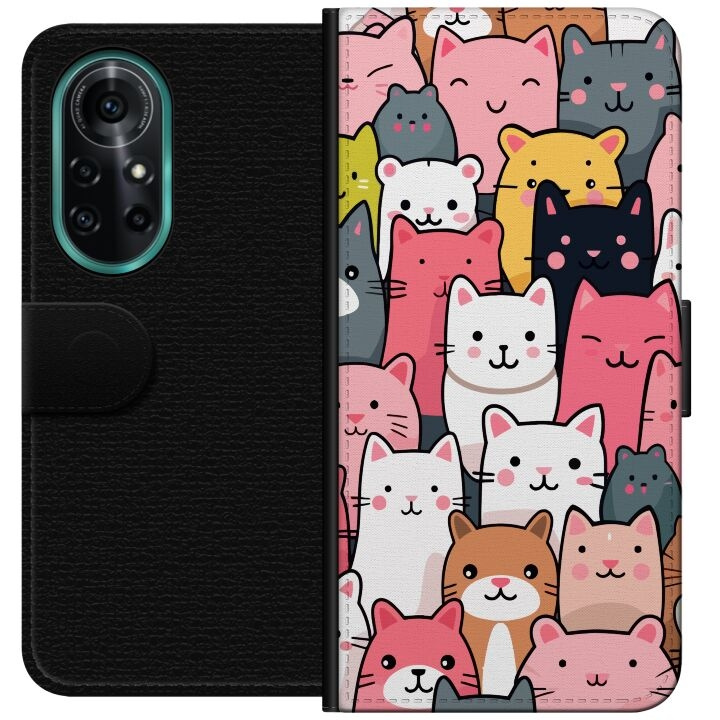 Tegnebogsetui til Huawei nova 8 Pro med Katte mønster motiv i gruppen SMARTPHONES & TABLETS / Mobil Beskyttelse / Huawei/Honori hos TP E-commerce Nordic AB (A52951)