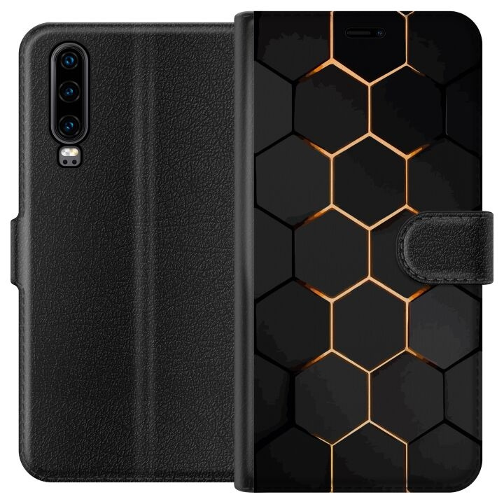 Tegnebogsetui til Huawei P30 med Luksuriøst Mønster motiv i gruppen SMARTPHONES & TABLETS / Mobil Beskyttelse / Huawei/Honori hos TP E-commerce Nordic AB (A53184)