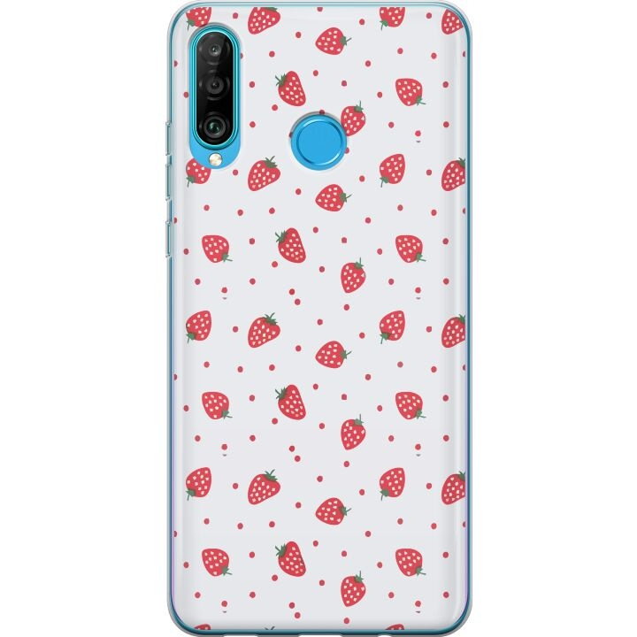 Mobilcover til Huawei P30 lite med Jordbær motiv i gruppen SMARTPHONES & TABLETS / Mobil Beskyttelse / Huawei/Honori hos TP E-commerce Nordic AB (A53257)