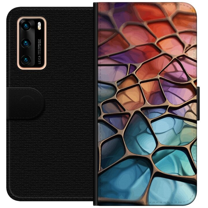 Tegnebogsetui til Huawei P40 med Metallict mønster motiv i gruppen SMARTPHONES & TABLETS / Mobil Beskyttelse / Huawei/Honori hos TP E-commerce Nordic AB (A53331)