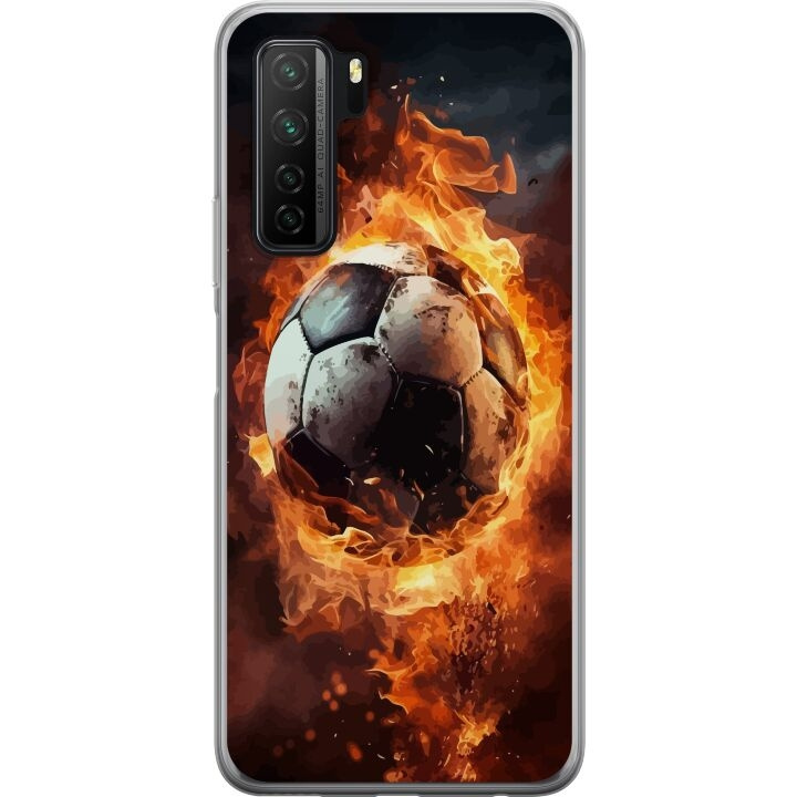 Mobilcover til Huawei P40 lite 5G med Fodbold motiv i gruppen SMARTPHONES & TABLETS / Mobil Beskyttelse / Huawei/Honori hos TP E-commerce Nordic AB (A53450)