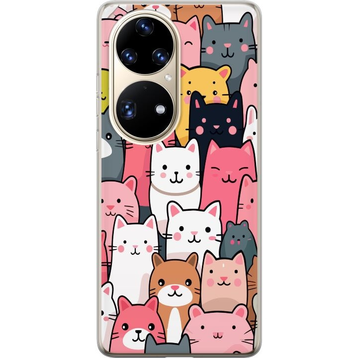 Mobilcover til Huawei P50 Pro med Katte mønster motiv i gruppen SMARTPHONES & TABLETS / Mobil Beskyttelse / Huawei/Honori hos TP E-commerce Nordic AB (A53572)