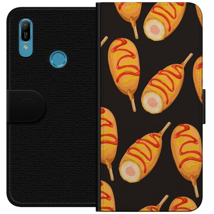 Tegnebogsetui til Huawei Y6 (2019) med Kyllingedrumstick motiv i gruppen SMARTPHONES & TABLETS / Mobil Beskyttelse / Huawei/Honori hos TP E-commerce Nordic AB (A53786)