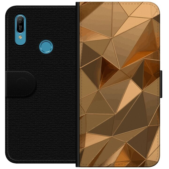 Tegnebogsetui til Huawei Y6 (2019) med 3D Guld motiv i gruppen SMARTPHONES & TABLETS / Mobil Beskyttelse / Huawei/Honori hos TP E-commerce Nordic AB (A53801)