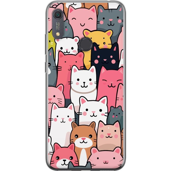 Mobilcover til Huawei Y6s (2019) med Katte mønster motiv i gruppen SMARTPHONES & TABLETS / Mobil Beskyttelse / Huawei/Honori hos TP E-commerce Nordic AB (A53917)