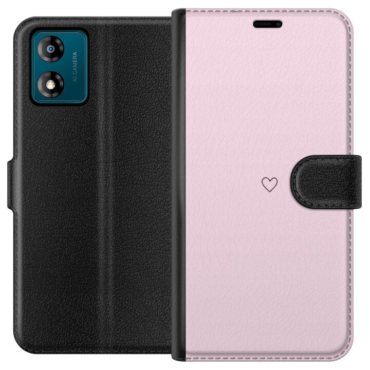 Tegnebogsetui til Motorola Moto E13 med Hjerte motiv i gruppen SMARTPHONES & TABLETS / Mobil Beskyttelse / Motorola hos TP E-commerce Nordic AB (A53982)
