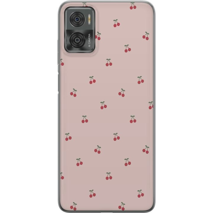 Mobilcover til Motorola Moto E22i med Kirsebær motiv i gruppen SMARTPHONES & TABLETS / Mobil Beskyttelse / Motorola hos TP E-commerce Nordic AB (A54159)