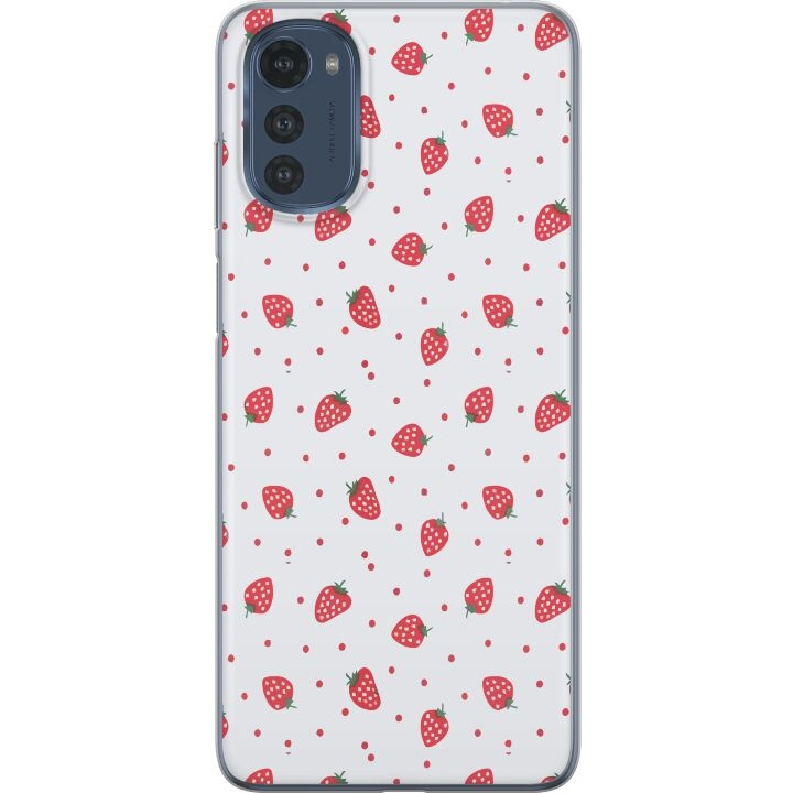 Mobilcover til Motorola Moto E32s med Jordbær motiv i gruppen SMARTPHONES & TABLETS / Mobil Beskyttelse / Motorola hos TP E-commerce Nordic AB (A54277)