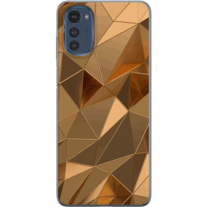 Mobilcover til Motorola Moto E32s med 3D Guld motiv i gruppen SMARTPHONES & TABLETS / Mobil Beskyttelse / Motorola hos TP E-commerce Nordic AB (A54284)