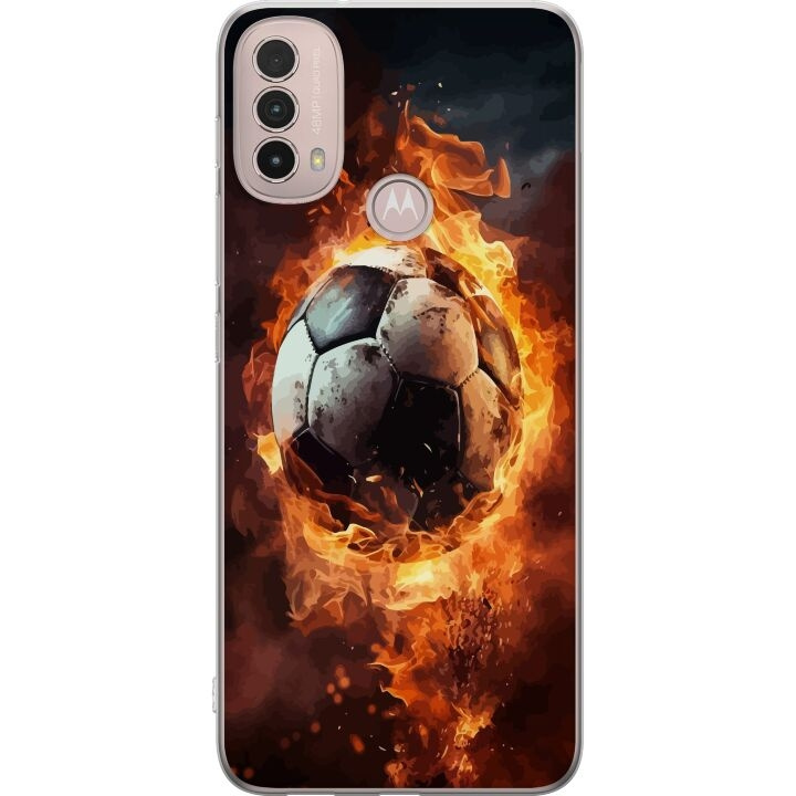 Mobilcover til Motorola Moto E40 med Fodbold motiv i gruppen SMARTPHONES & TABLETS / Mobil Beskyttelse / Motorola hos TP E-commerce Nordic AB (A54308)