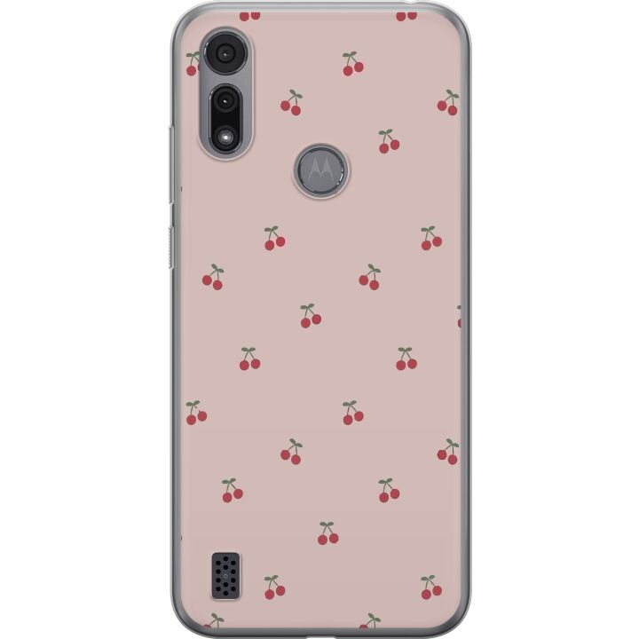 Mobilcover til Motorola Moto E6i med Kirsebær motiv i gruppen SMARTPHONES & TABLETS / Mobil Beskyttelse / Motorola hos TP E-commerce Nordic AB (A54348)