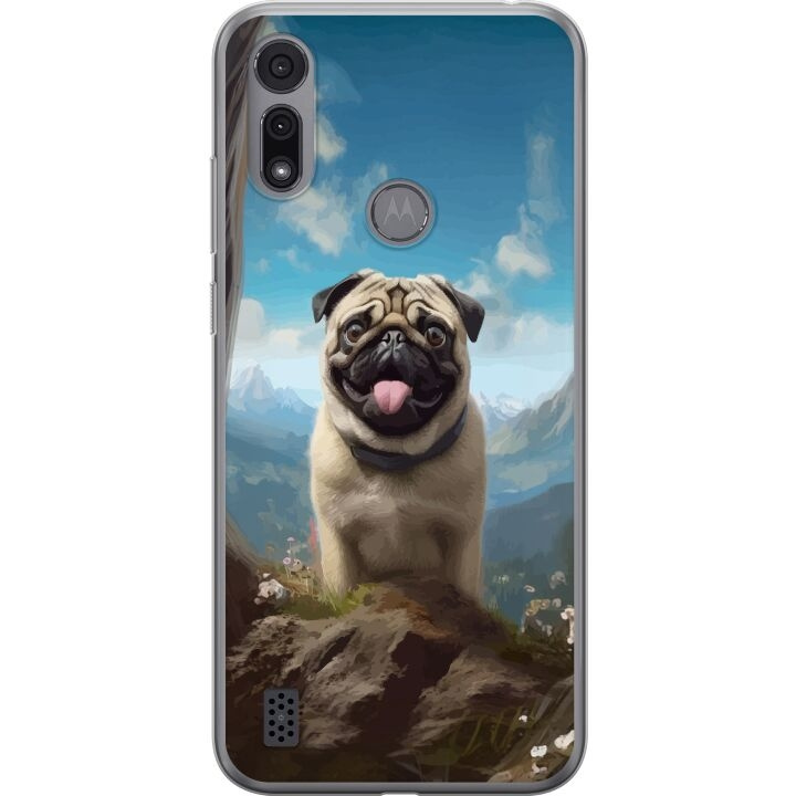 Mobilcover til Motorola Moto E6i med Glad Hund motiv i gruppen SMARTPHONES & TABLETS / Mobil Beskyttelse / Motorola hos TP E-commerce Nordic AB (A54359)