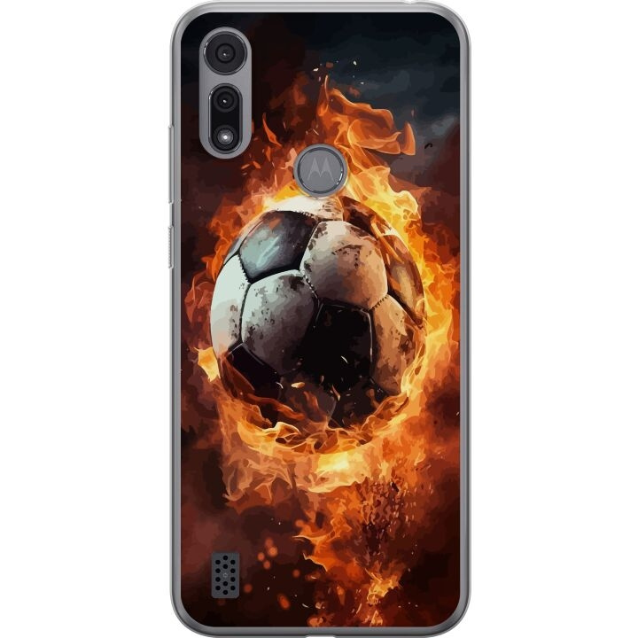 Mobilcover til Motorola Moto E6i med Fodbold motiv i gruppen SMARTPHONES & TABLETS / Mobil Beskyttelse / Motorola hos TP E-commerce Nordic AB (A54362)
