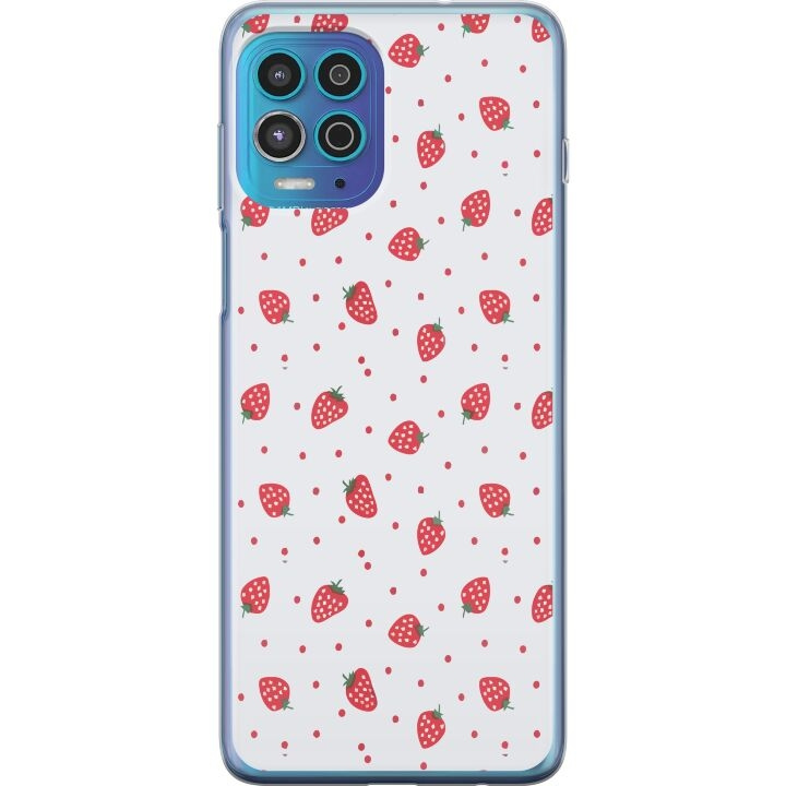 Mobilcover til Motorola Moto G100 med Jordbær motiv i gruppen SMARTPHONES & TABLETS / Mobil Beskyttelse / Motorola hos TP E-commerce Nordic AB (A54628)