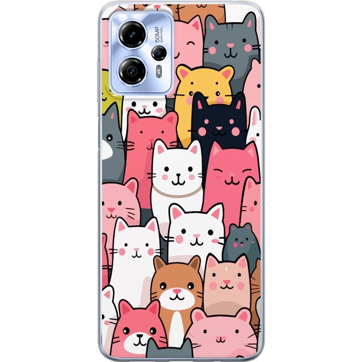 Mobilcover til Motorola Moto G13 med Katte mønster motiv i gruppen SMARTPHONES & TABLETS / Mobil Beskyttelse / Motorola hos TP E-commerce Nordic AB (A54673)