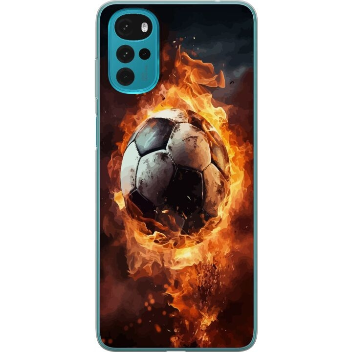 Mobilcover til Motorola Moto G22 med Fodbold motiv i gruppen SMARTPHONES & TABLETS / Mobil Beskyttelse / Motorola hos TP E-commerce Nordic AB (A54767)