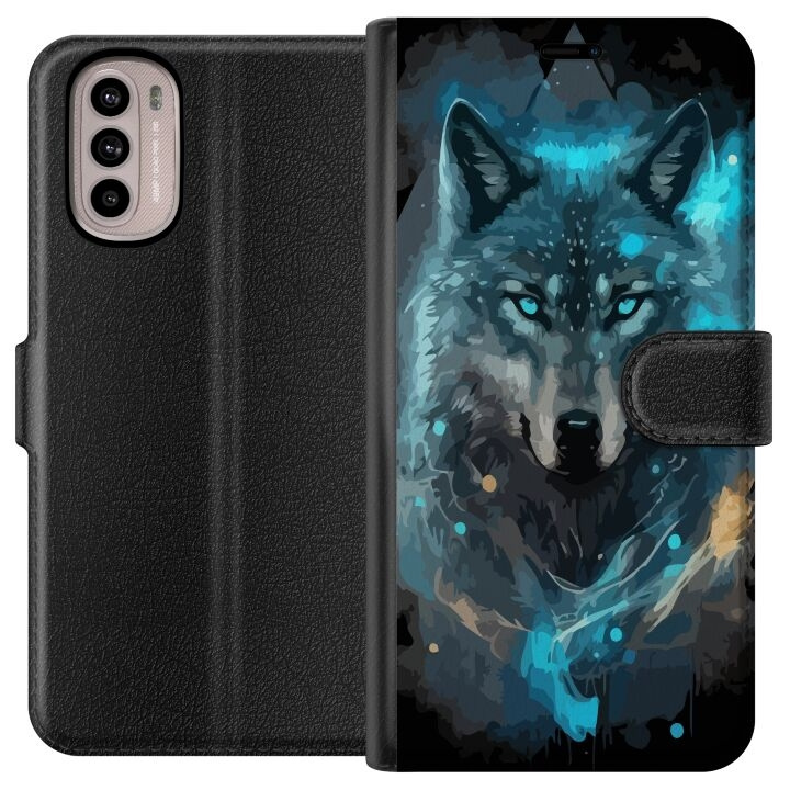 Tegnebogsetui til Motorola Moto G41 med Ulve motiv i gruppen SMARTPHONES & TABLETS / Mobil Beskyttelse / Motorola hos TP E-commerce Nordic AB (A54967)