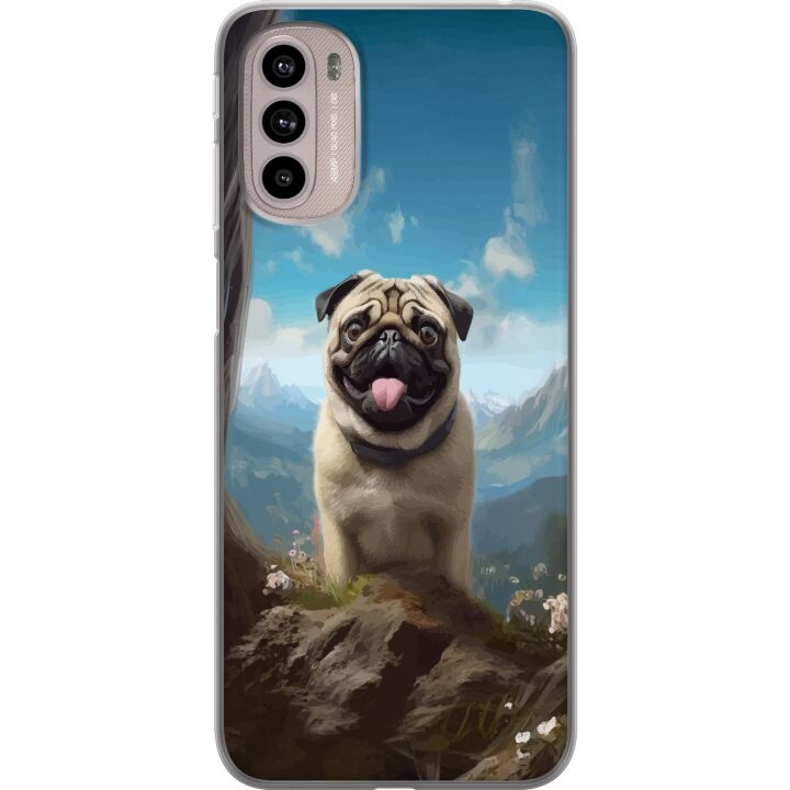 Mobilcover til Motorola Moto G41 med Glad Hund motiv i gruppen SMARTPHONES & TABLETS / Mobil Beskyttelse / Motorola hos TP E-commerce Nordic AB (A55007)